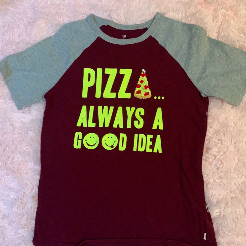 GAP Kids XXL Raglan Pizza T Shirt